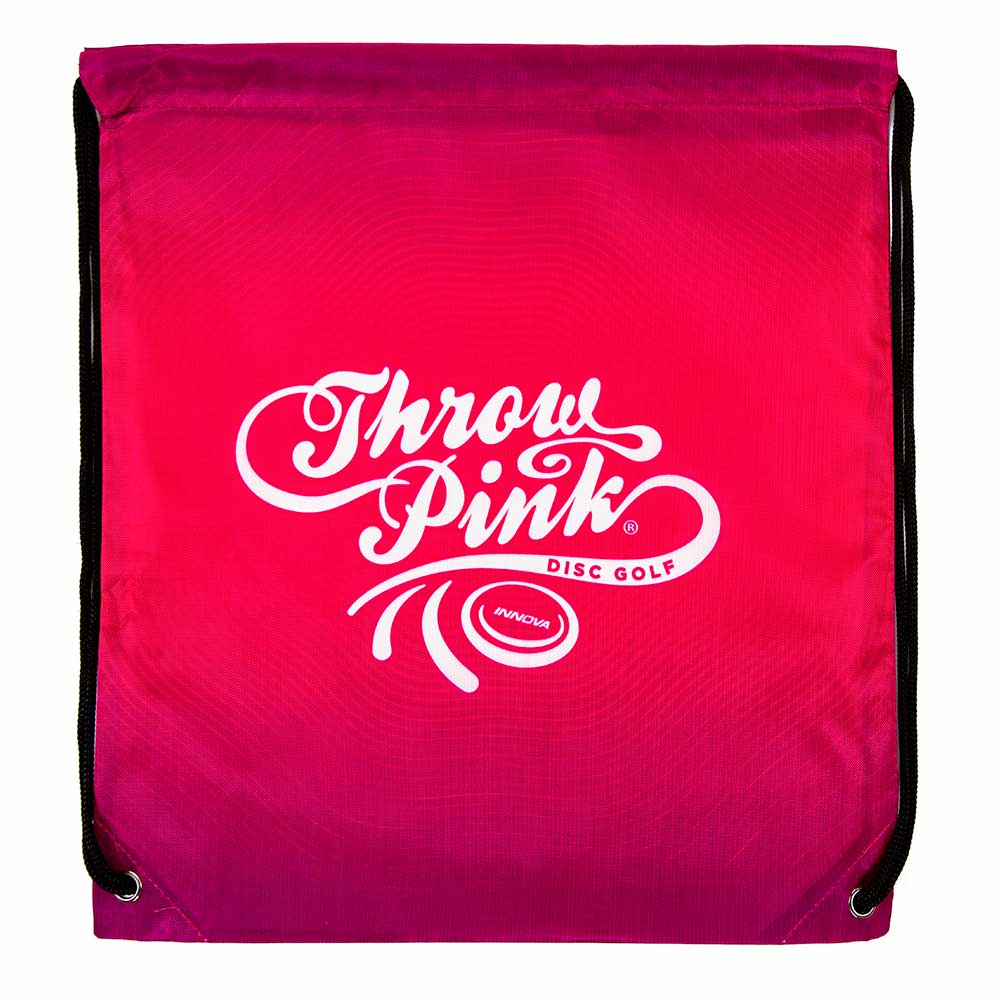 Throw Pink Drawstring Bag