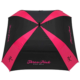 Disc Golf Umbrella - Throw Pink Design. Umbrella open from above. 