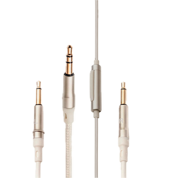 Meze mono 3.5 mm to 3.5 mm 1.2 m White/Silver standard cable with mic and remote