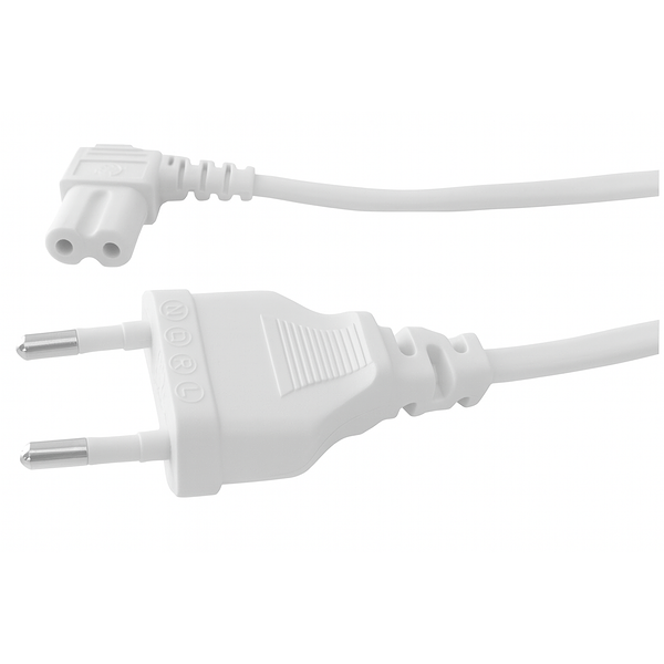 Bosscom Strømkabel C7 (Figure-8) med vinklet Stik
