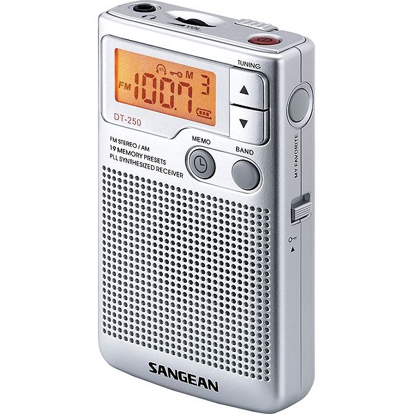 Sangean DT-250 Pocket Radio Silver