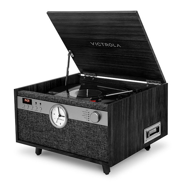 Victrola VTA-830SB Century with Clock - Pladespiller - CD - Kassette - Sort