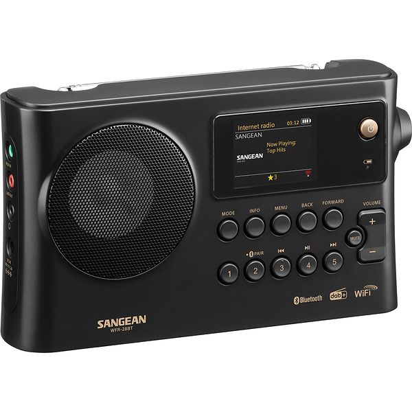 Sangean WFR-28BT FM, DAB+ og Internetradio Sort