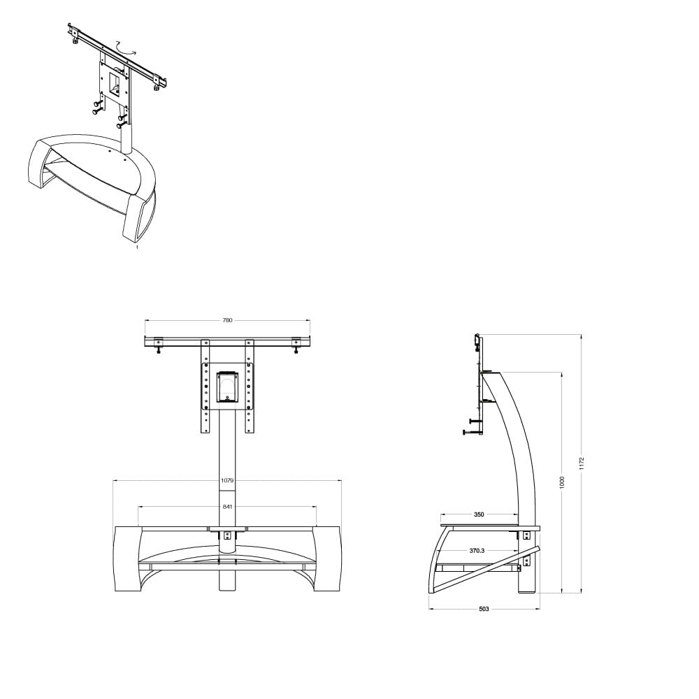 NorStone Galby Diagram NorStone Galby TV-møbel Dimensioner