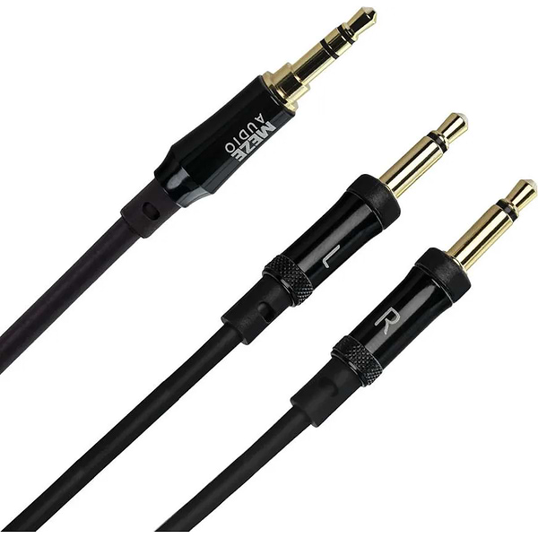 Meze mono 3.5 mm to 3.5 mm 1.5 m soft TPE cable with black aluminium casings