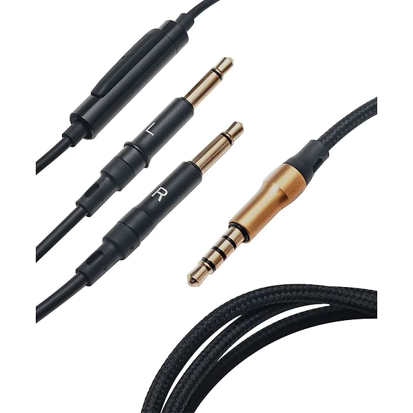 Meze mono 3.5 mm to 3.5 mm 1.2 m Black/Gold standard cable with mic and remote