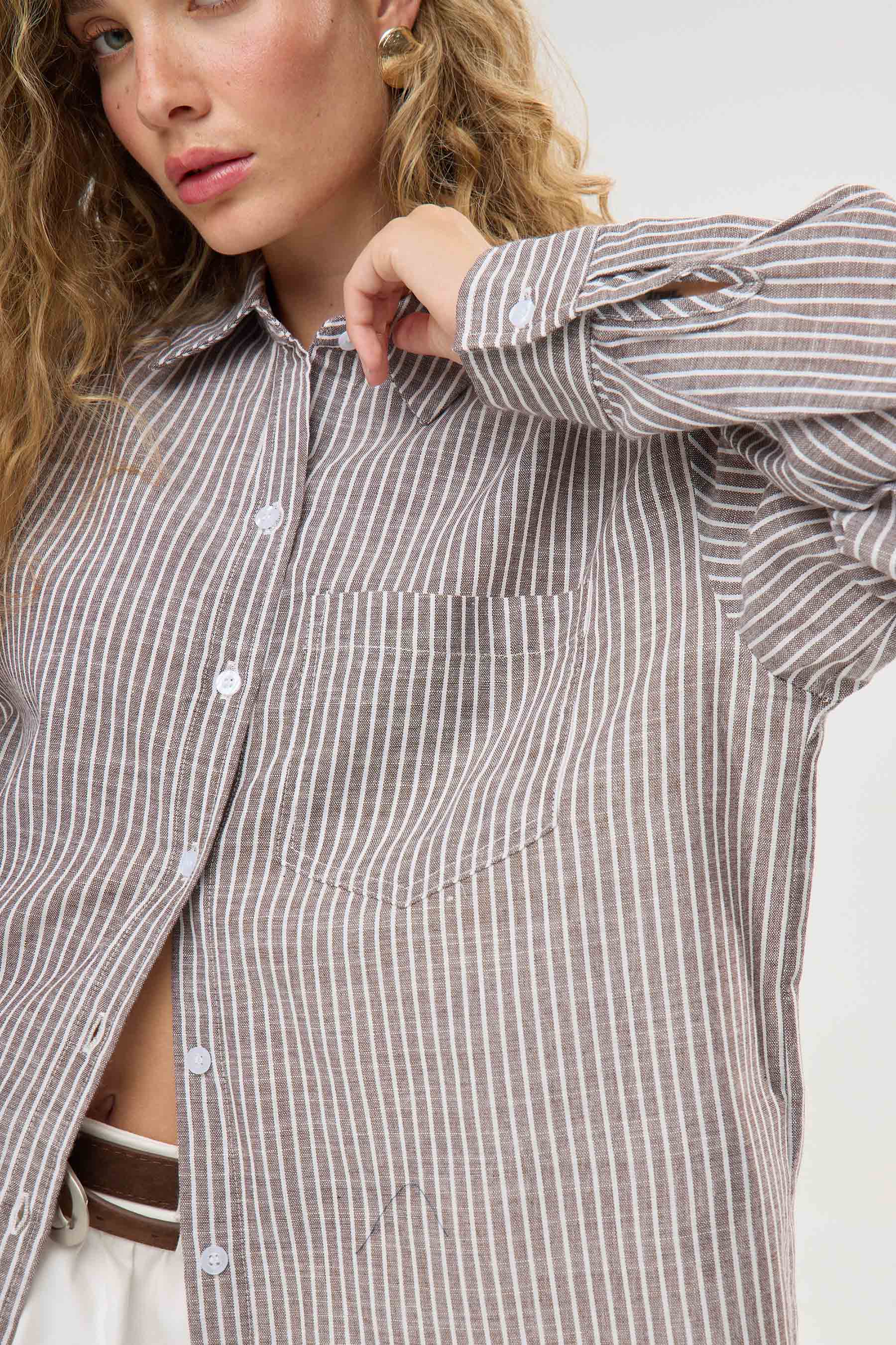 חולצת אוברסייז פסים ג'ן image number undefined
