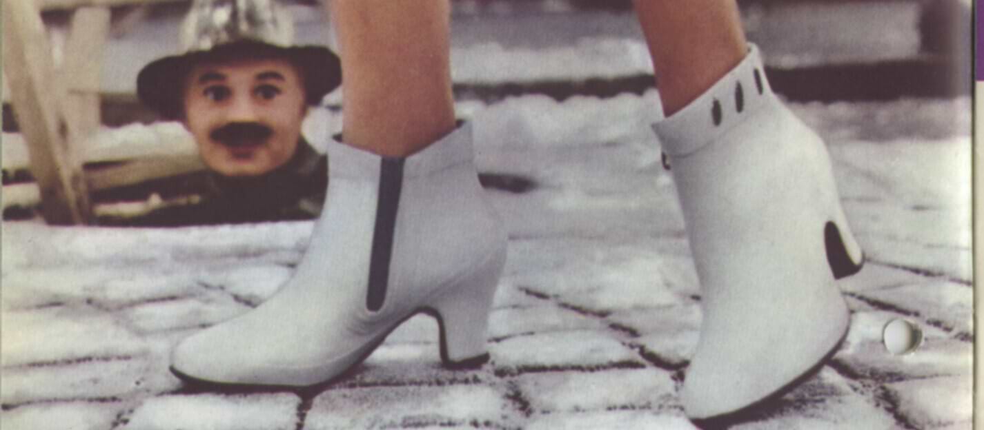 white retro rubber boots heels