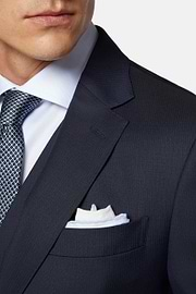 Navy Blue Pinstripe Wool Suit, Navy blue, hi-res