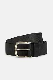 Printed Leather Belt, Black, hi-res