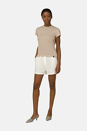 Bermudas Aus Leinen, Weiß, thumb, 3