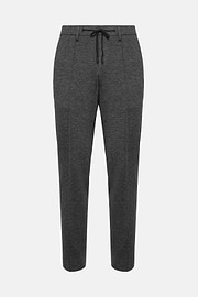 Trousers in a Stretch Viscose and Nylon blend, Dark Grey, hi-res