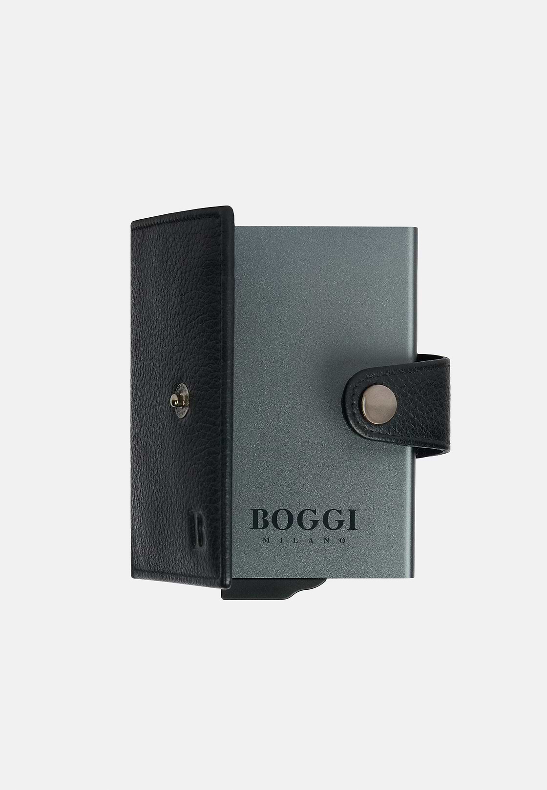 Leather Credit Card Holder, Black, hi-res