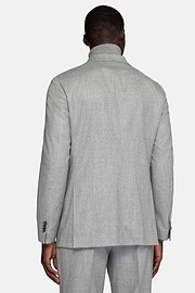 Hellgrauer Doppelreihiger Anzug Aus Reiner Wolle, Light grey, hi-res