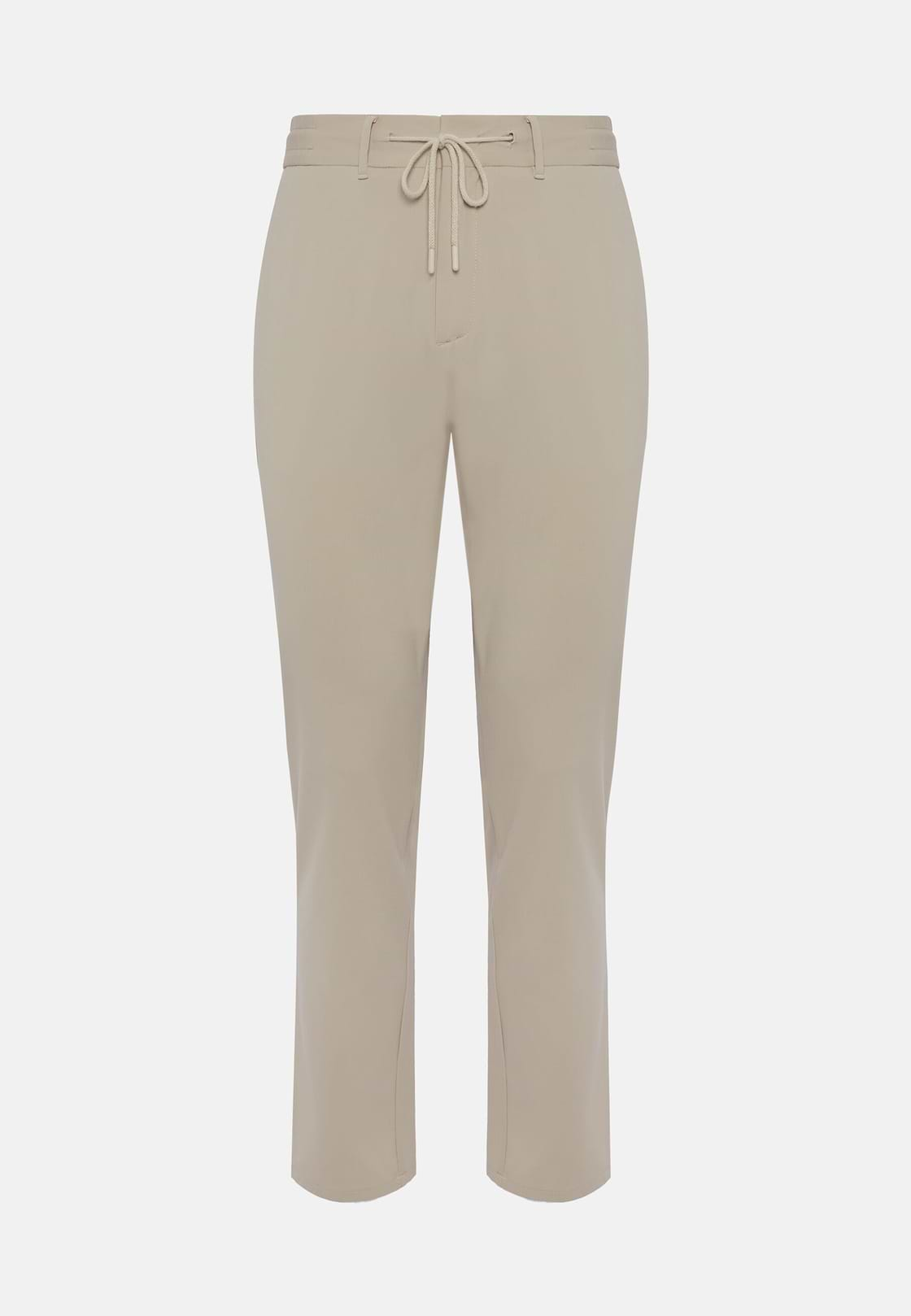 Pantalon En Nylon Extensible B Tech, Beige, hi-res