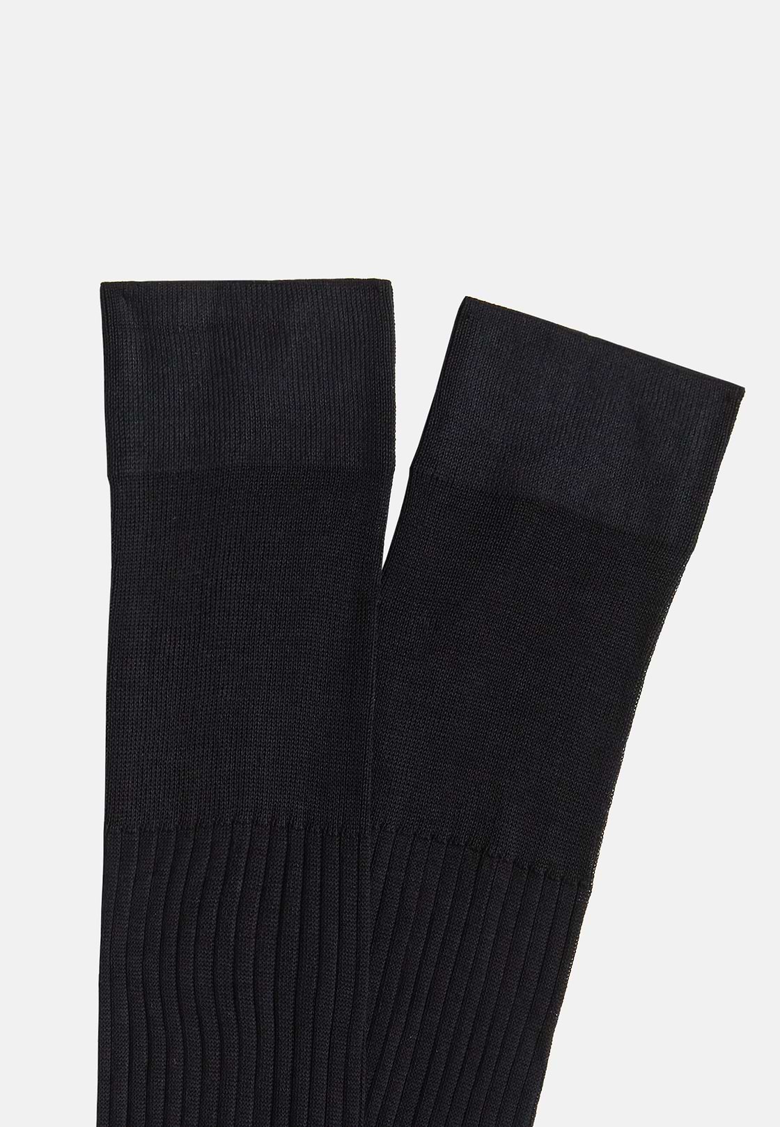 Ribbed Cotton Socks, Blue, hi-res