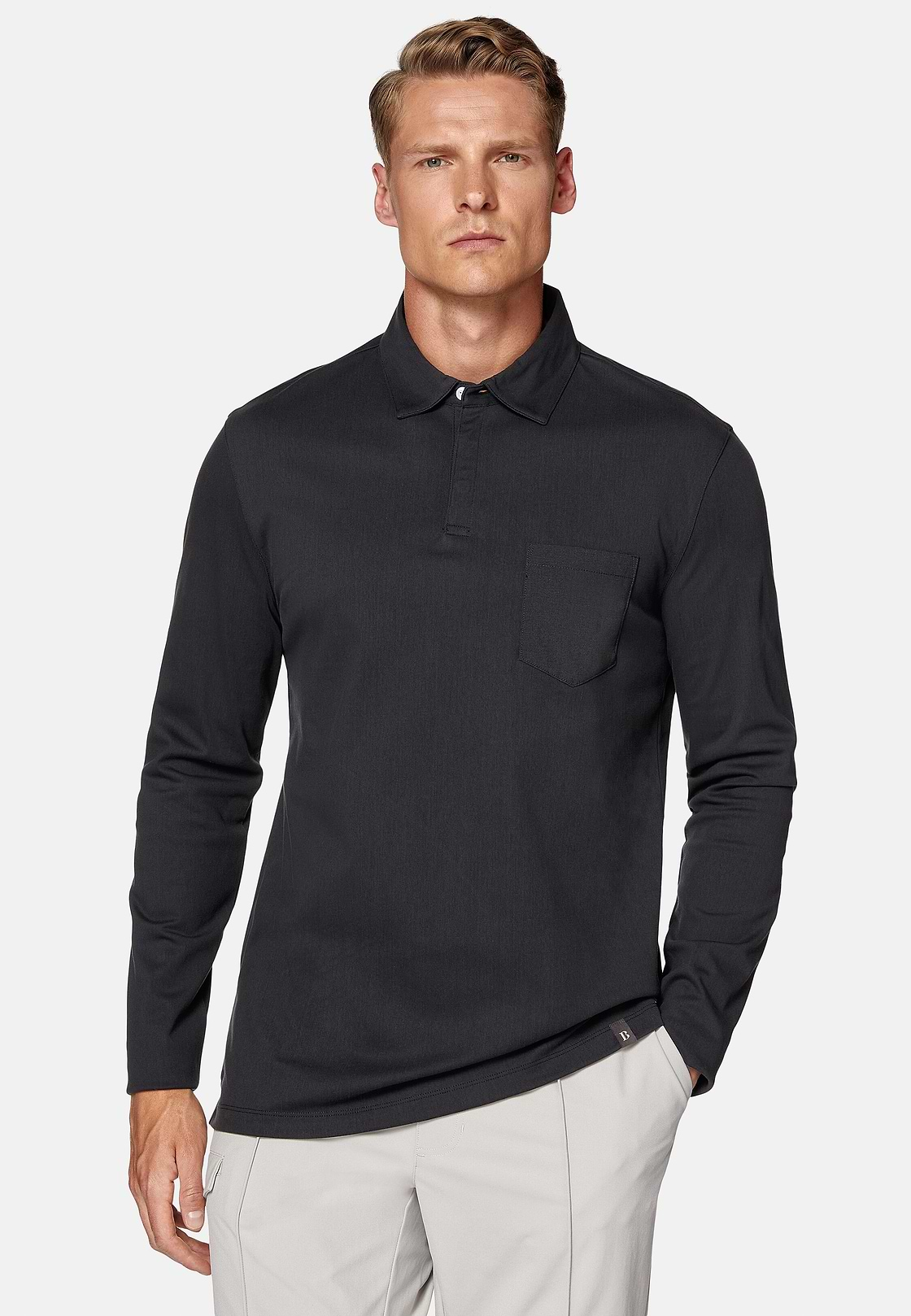 High-Performance Piqué Polo Shirt, Charcoal, hi-res