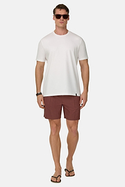 Bedruckte Badehose Aus Technischem Gewebe, Rosso, thumb, 1