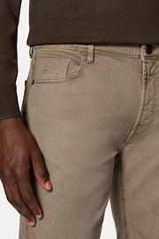 Stretch Cotton/Tencel Jeans, Taupe, hi-res