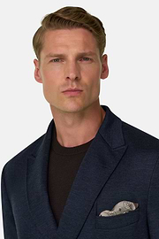 Double-Breasted Blazer in Wool Blend B Jersey, Navy blue, thumb, 3