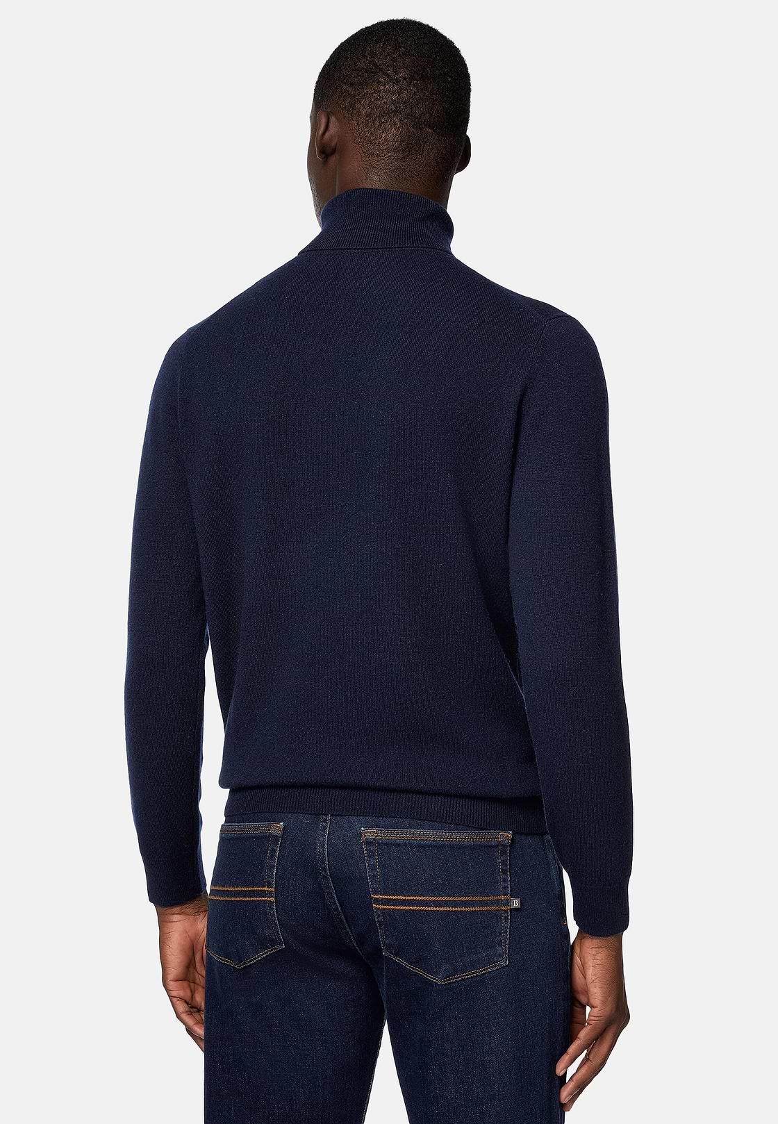 Maglia Dolcevita Navy In Cashmere, Navy, hi-res