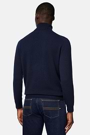 Maglia Dolcevita Navy In Cashmere, Navy, hi-res