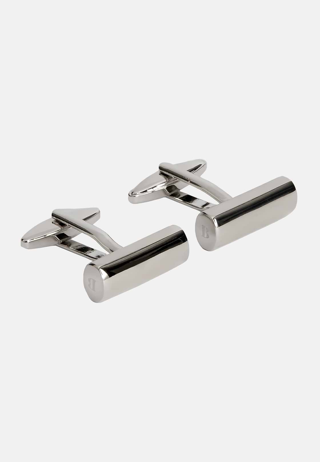 Bar logo cufflinks, Silver, hi-res