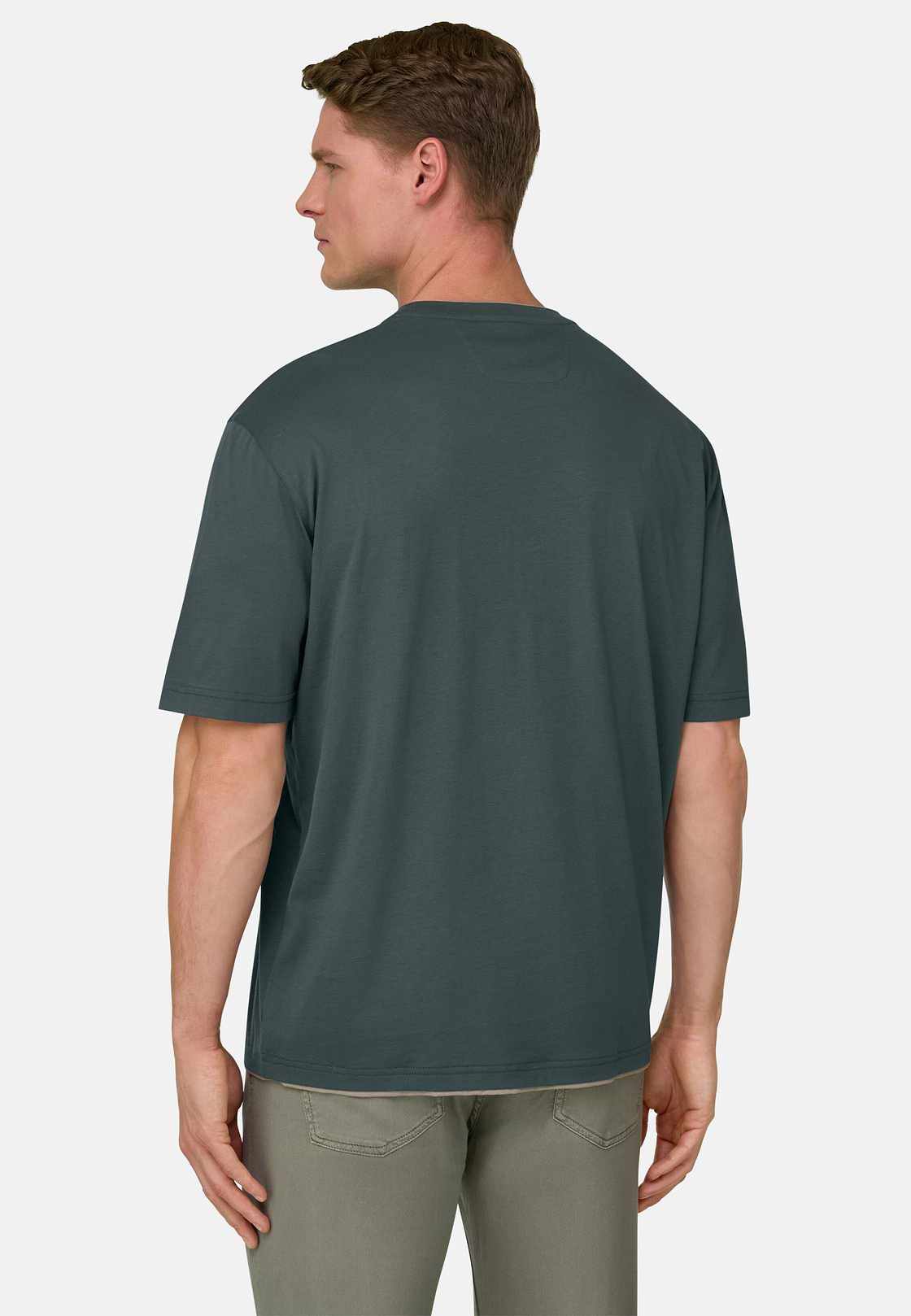 T-shirt In Cotone Pima, Verde, hi-res, 3
