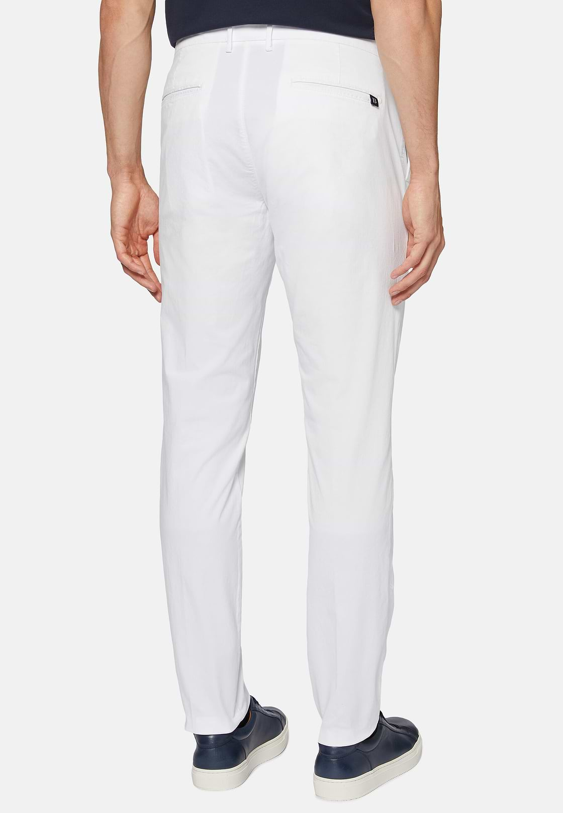 Pantalon En Coton Extensible, Blanc, hi-res