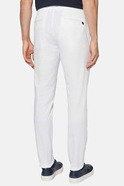 Stretch Cotton Trousers, White, hi-res