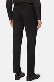 Trousers in Stretch Knitted Wool, Black, hi-res