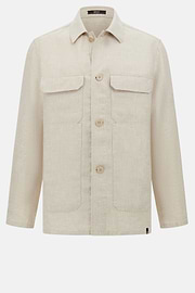 Bond Linen Shirt Jacket, Beige, hi-res