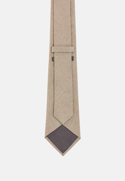 Cotton Blend Jacquard Tie, Taupe, hi-res