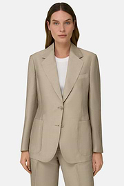 Linen Blend Jacket, Beige, thumb, 2