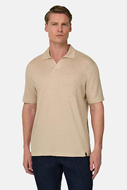 Polo En Jersey De Lin Extensible, Sable, thumb, 1