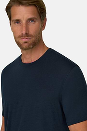 T-Shirt Jersey Cotton Tencel Blend, Navy blue, thumb, 3