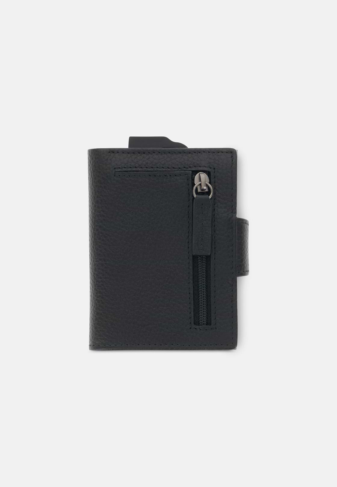 Credit Card Holder in Grained Leather, Black, hi-res, 3