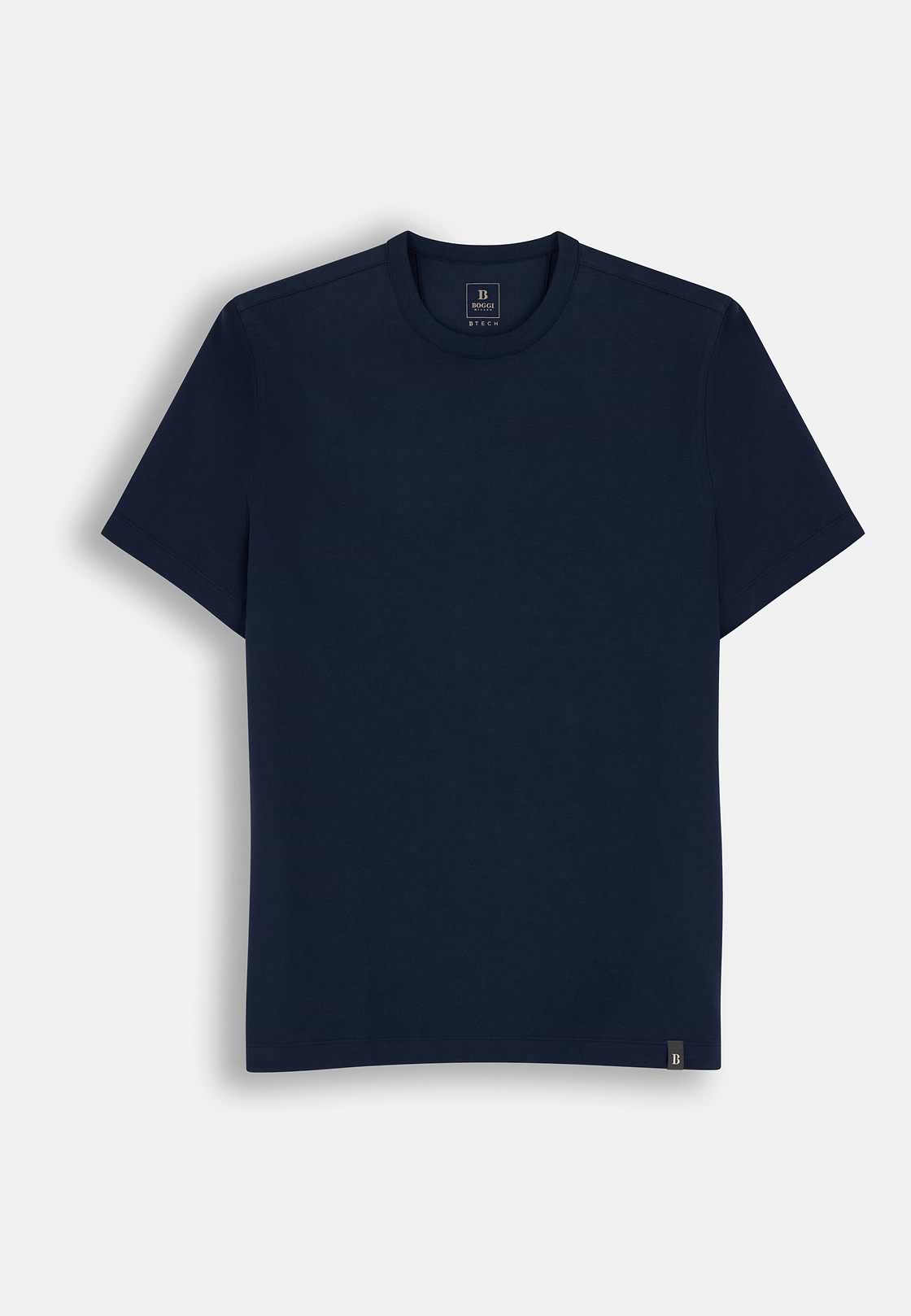 T-Shirt aus diagonalem Baumwoll-Mischgewebe B Tech, Navy blau, hi-res, 5