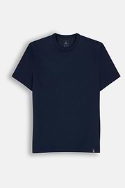 T-Shirt aus diagonalem Baumwoll-Mischgewebe B Tech, Navy blau, thumb, 5