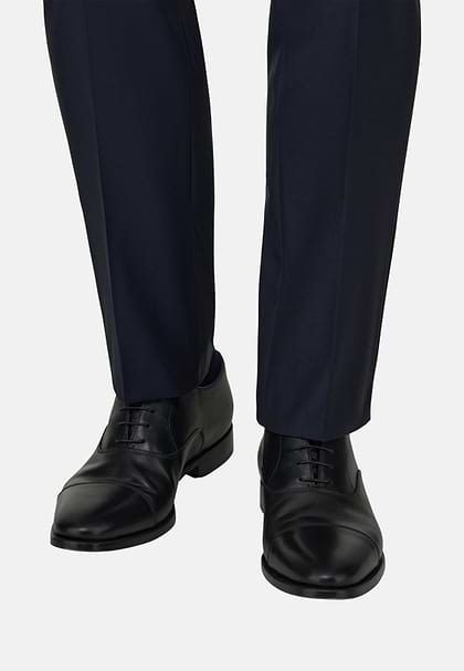 Leather Oxford Shoes, Black, hi-res