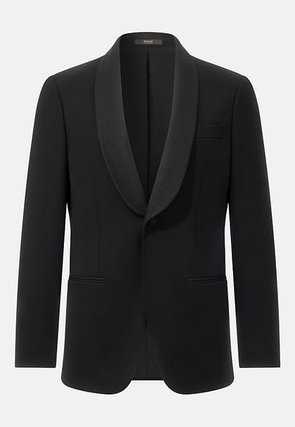 B Jersey Pure Wool Jacket, Black, hi-res