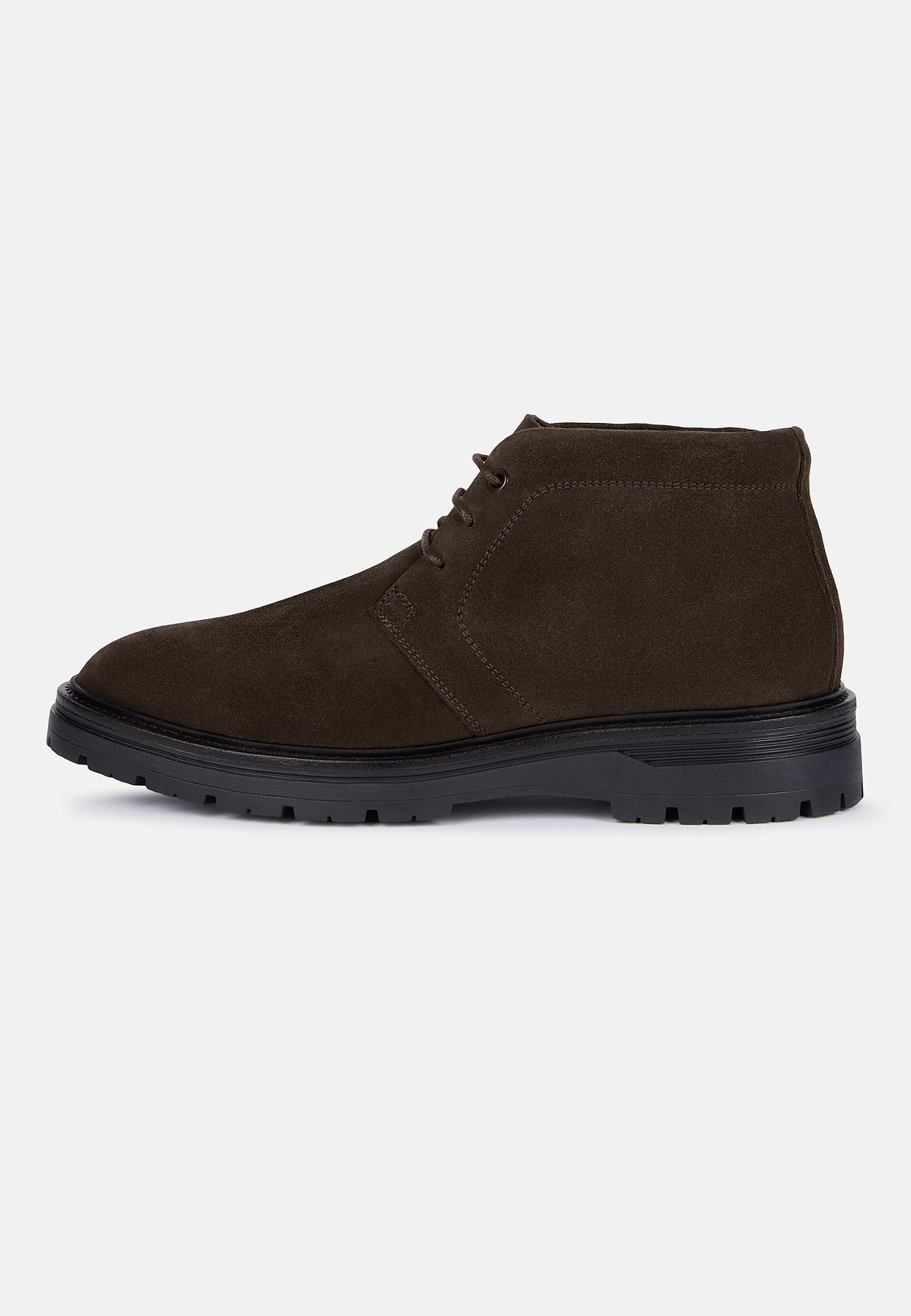 Suede Leather Ankle Boots, Brown, hi-res