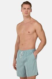 Swimsuit In Printed Technical Fabric, Light Green, hi-res