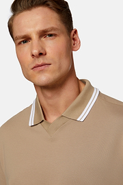 High-Performance Fabric Polo Shirt, Hazelnut, hi-res