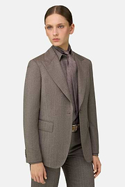 Blazer in Wool, Taupe, thumb, 1
