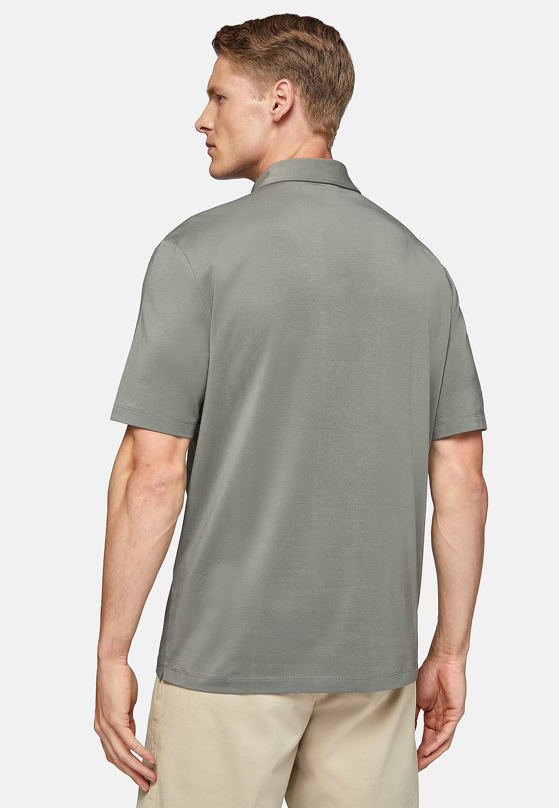 Polo Shirt In Stretch Supima Cotton, Green, hi-res