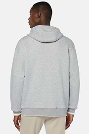 Sweatshirt com fecho de correr completo em mistura de algodão e nylon da linha B939, Grey, hi-res