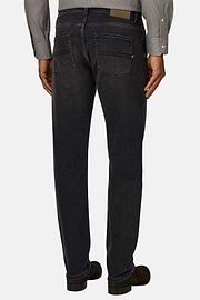 Jeans in Denim Elasticizzato Nero, Nero, thumb, 5