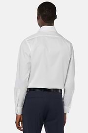 Camicia In Pin Point Di Cotone Regular Fit, Bianco, thumb, 3