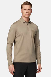 Poloshirt van high-performance piqué, Beige, hi-res